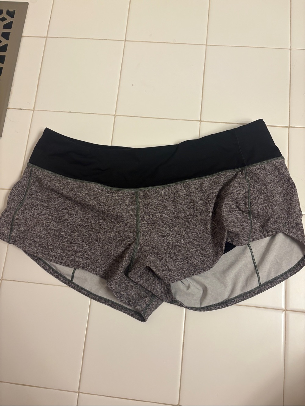 lululemon athletica gray and black athletic shorts